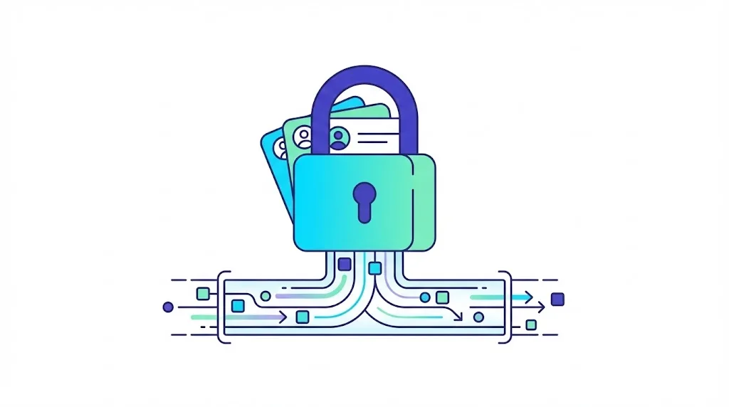 Protección de datos personales en Chile según la Ley 21.719, con candado y flujo de datos seguro