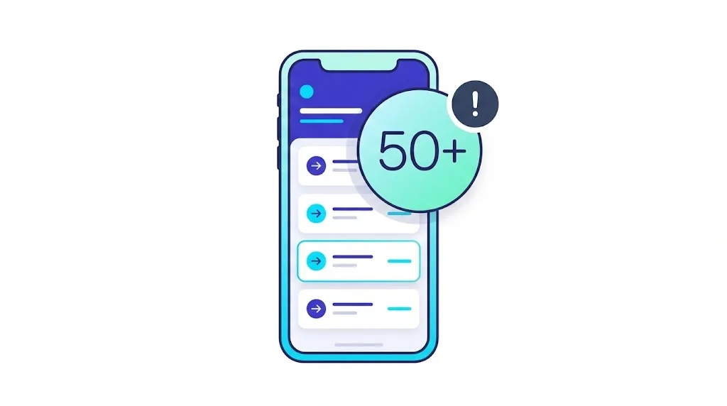 Transferencias bancarias y el SII en Chile, con celular mostrando más de 50 abonos y alerta